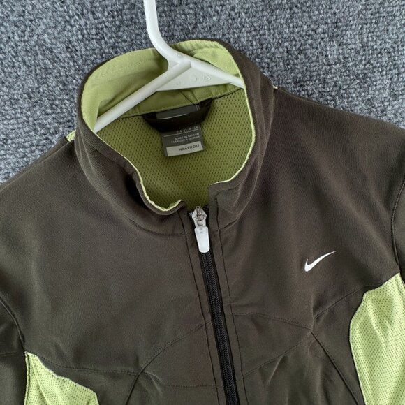 Nike Girls Green Jacket Small 4-6 Stretch Full Zip W/ Pockets, Logo Youth Kids - Picture 7 of 16